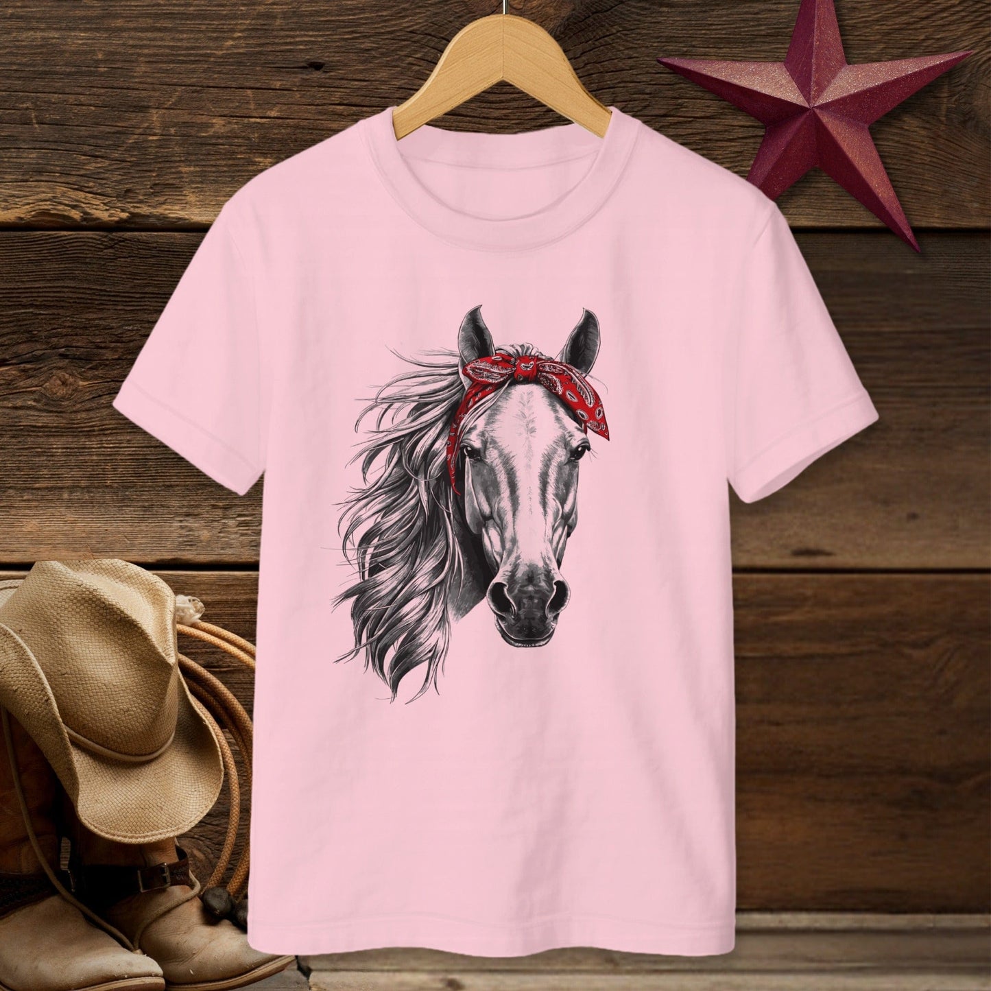 Red Bandana Horse T-shirt (Youth)