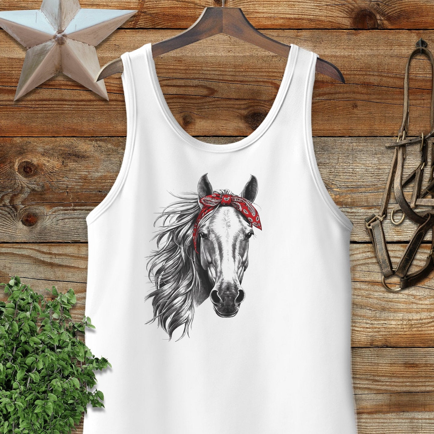 Red Bandana Horse Tank Top