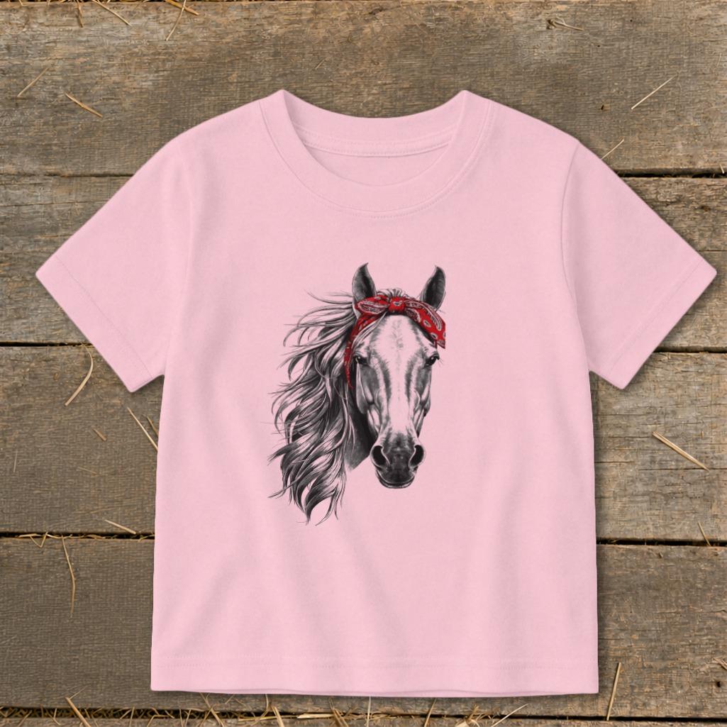 Red Bandana Horse Toddler Tee