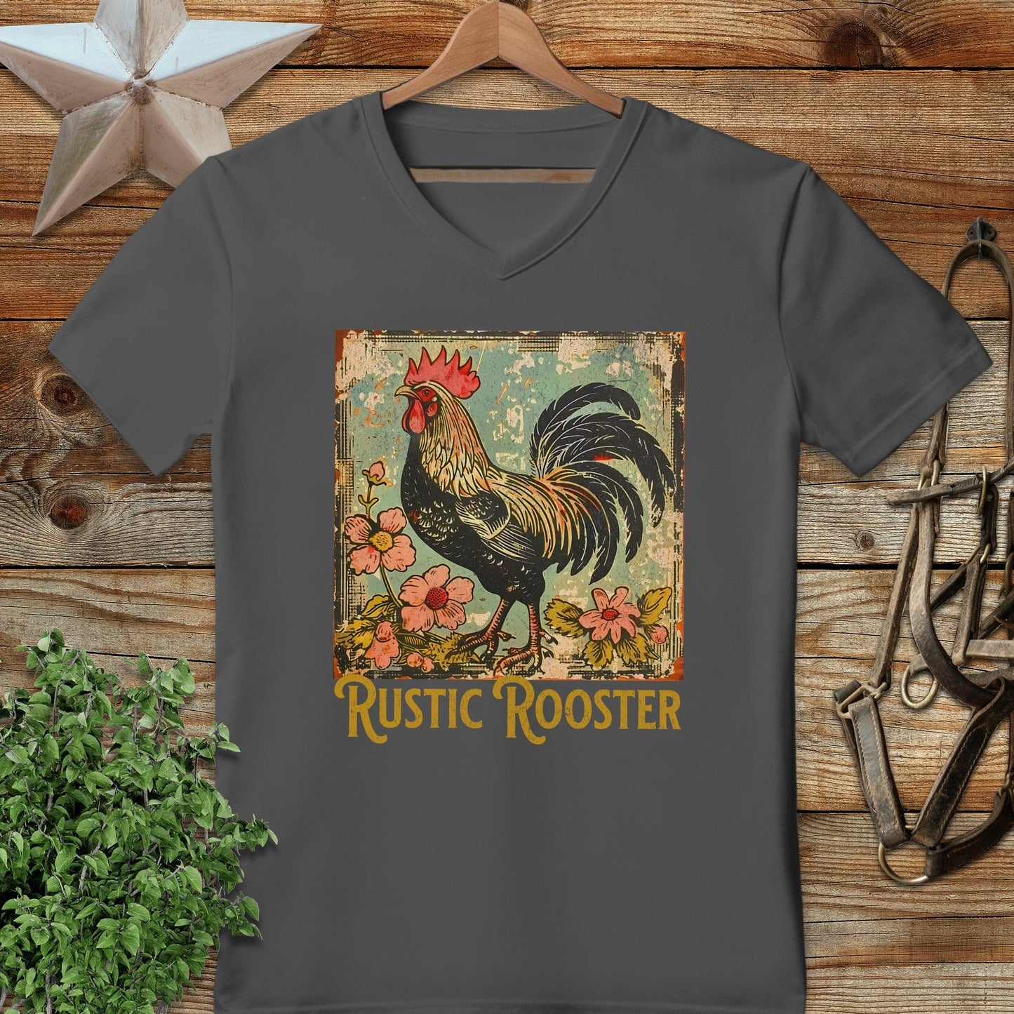 Rustic Rooster V-neck