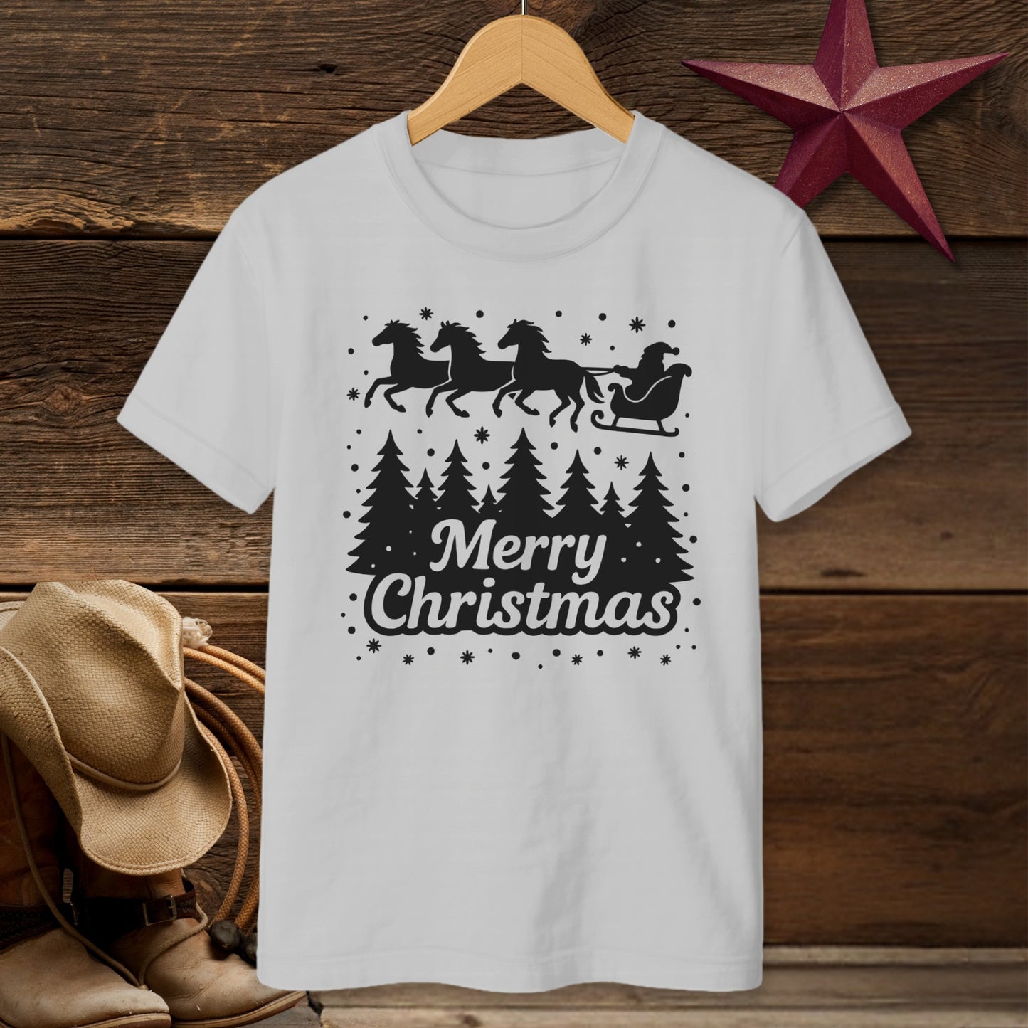 Santa's Horse Sleigh T-Shirt (Youth)