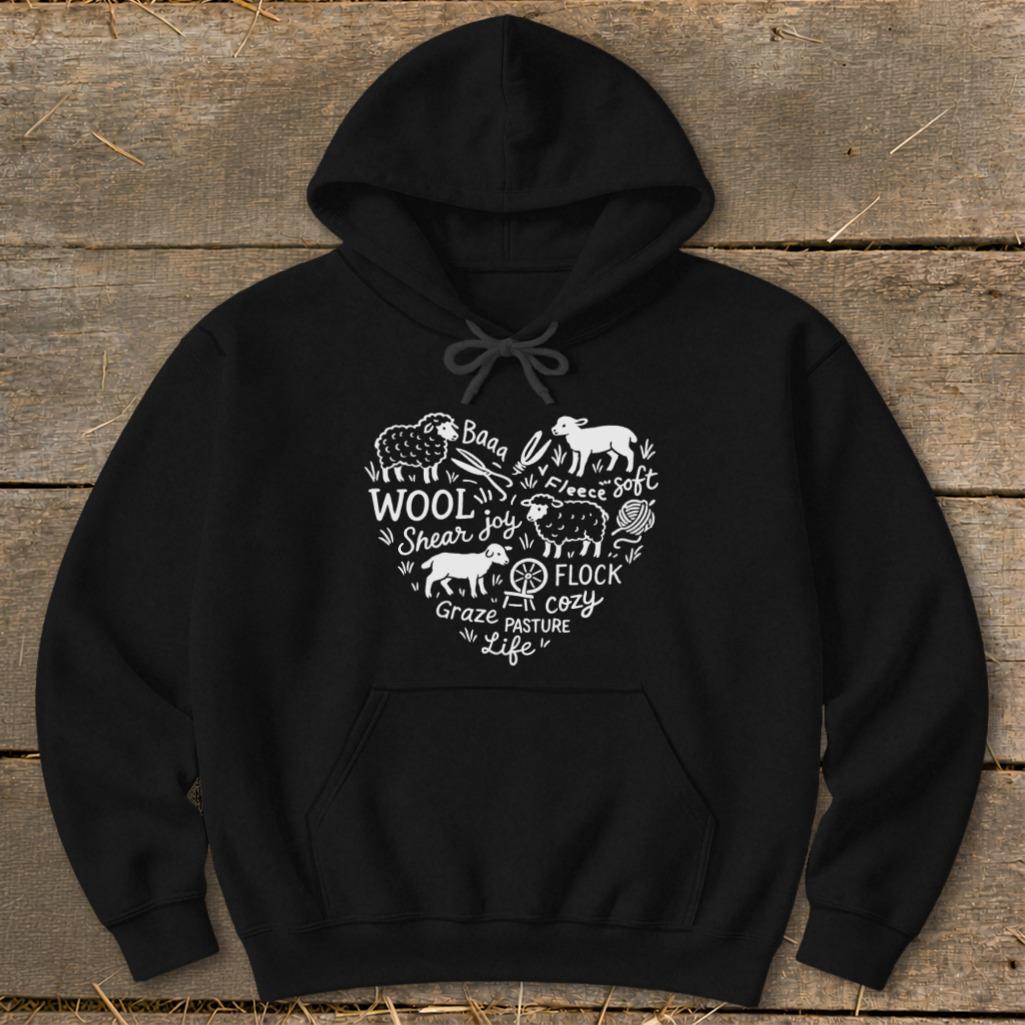 Sheep Farm Heart Hoodie