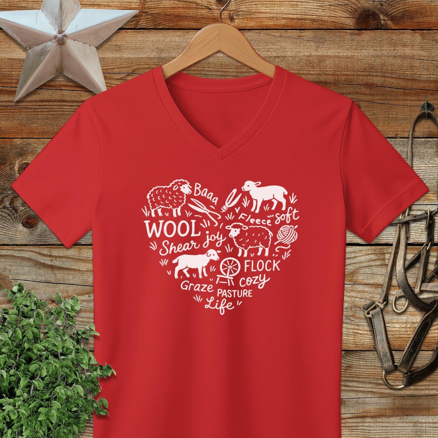 Sheep Farm Heart V-neck