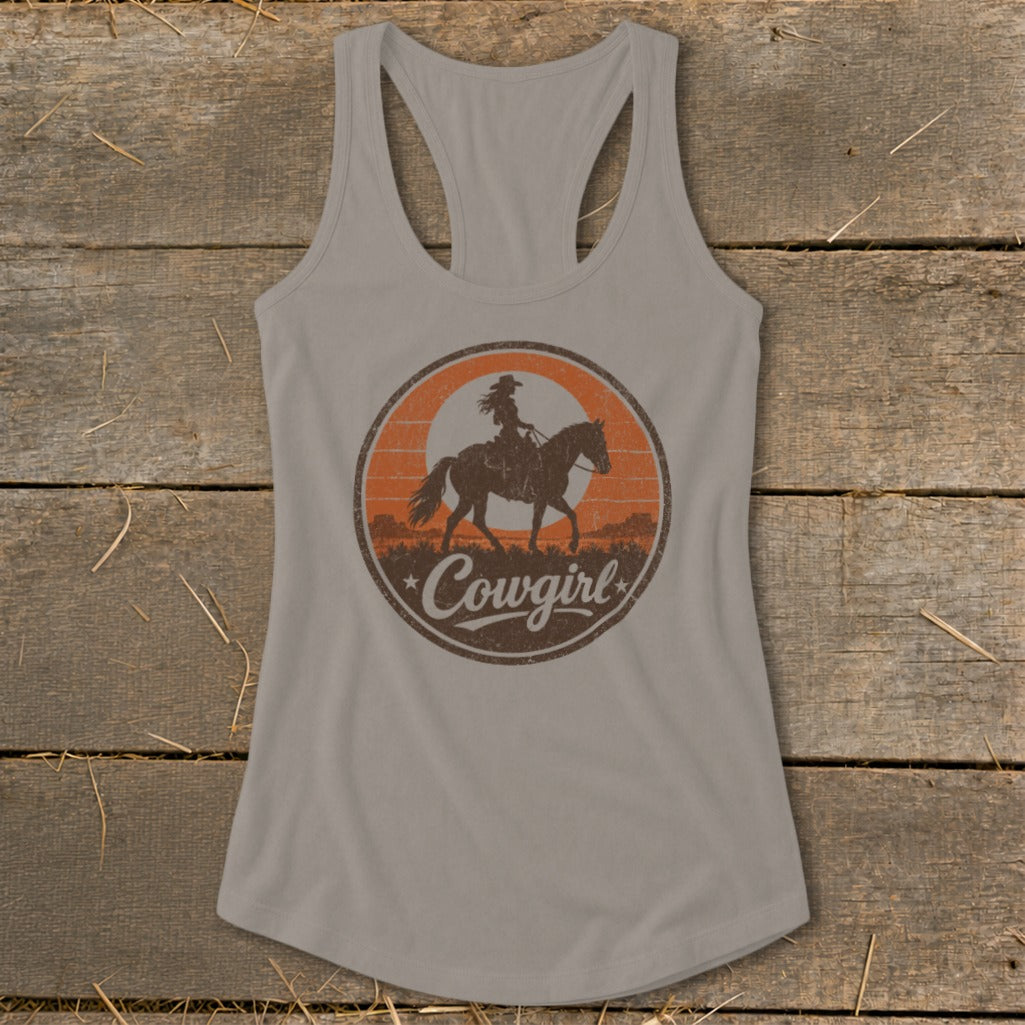 Sunset Cowgirl Racerback Tank