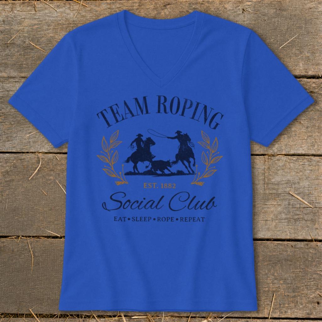 Team Roping Social V-neck