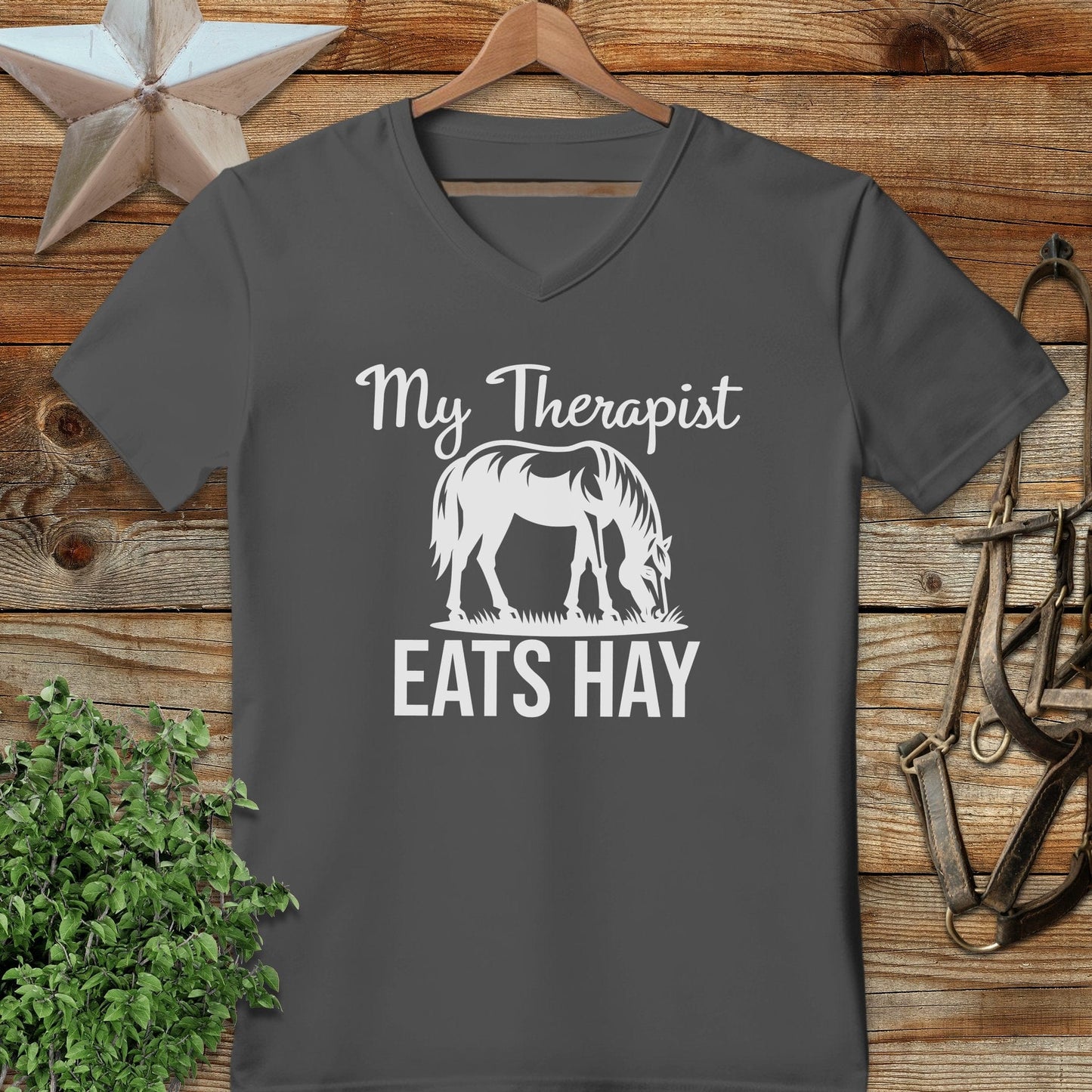 Therapist Eats Hay V-neck