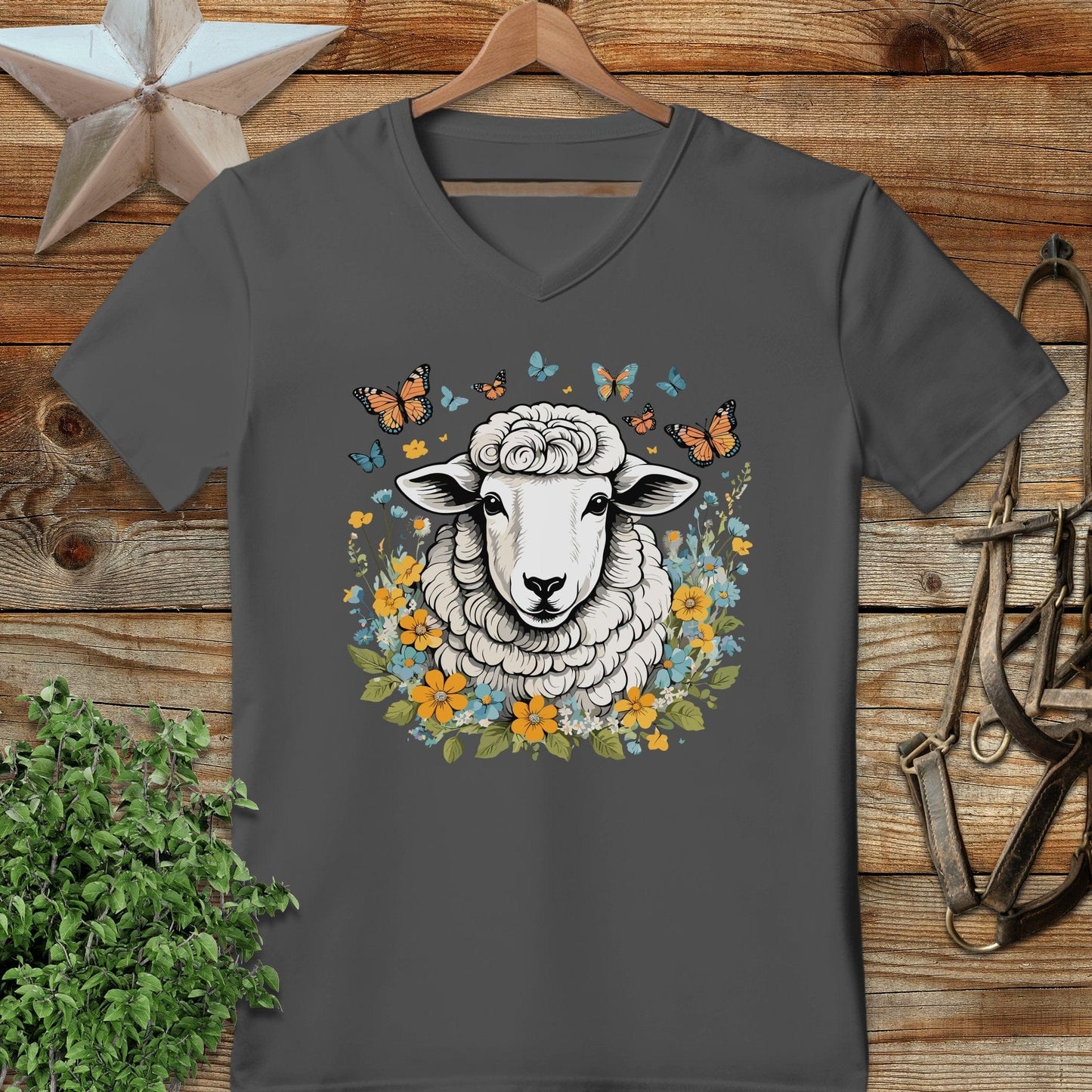 Whimsical Sheep V-neck