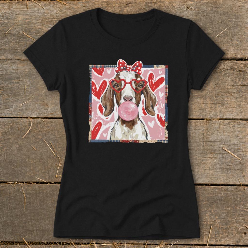 Whimsical Valentine - Floppy Ear Goat Ladies Tee