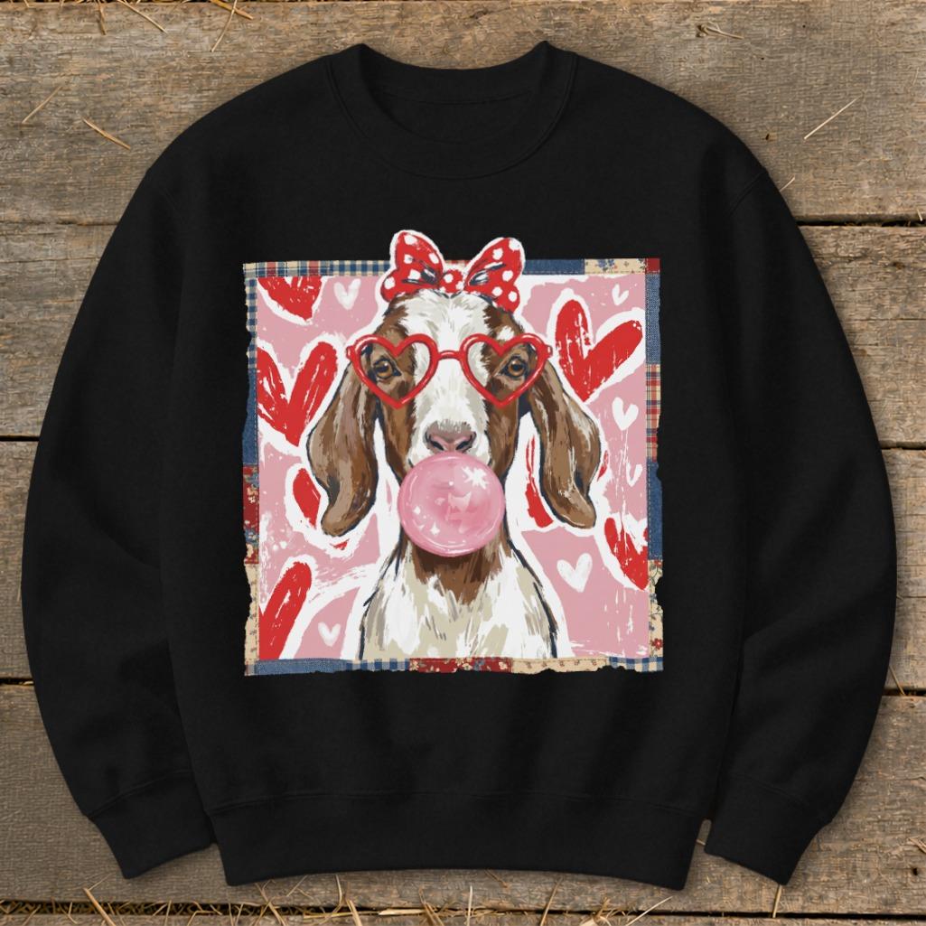 Whimsical Valentine - Floppy Ear Goat Sweatshirt