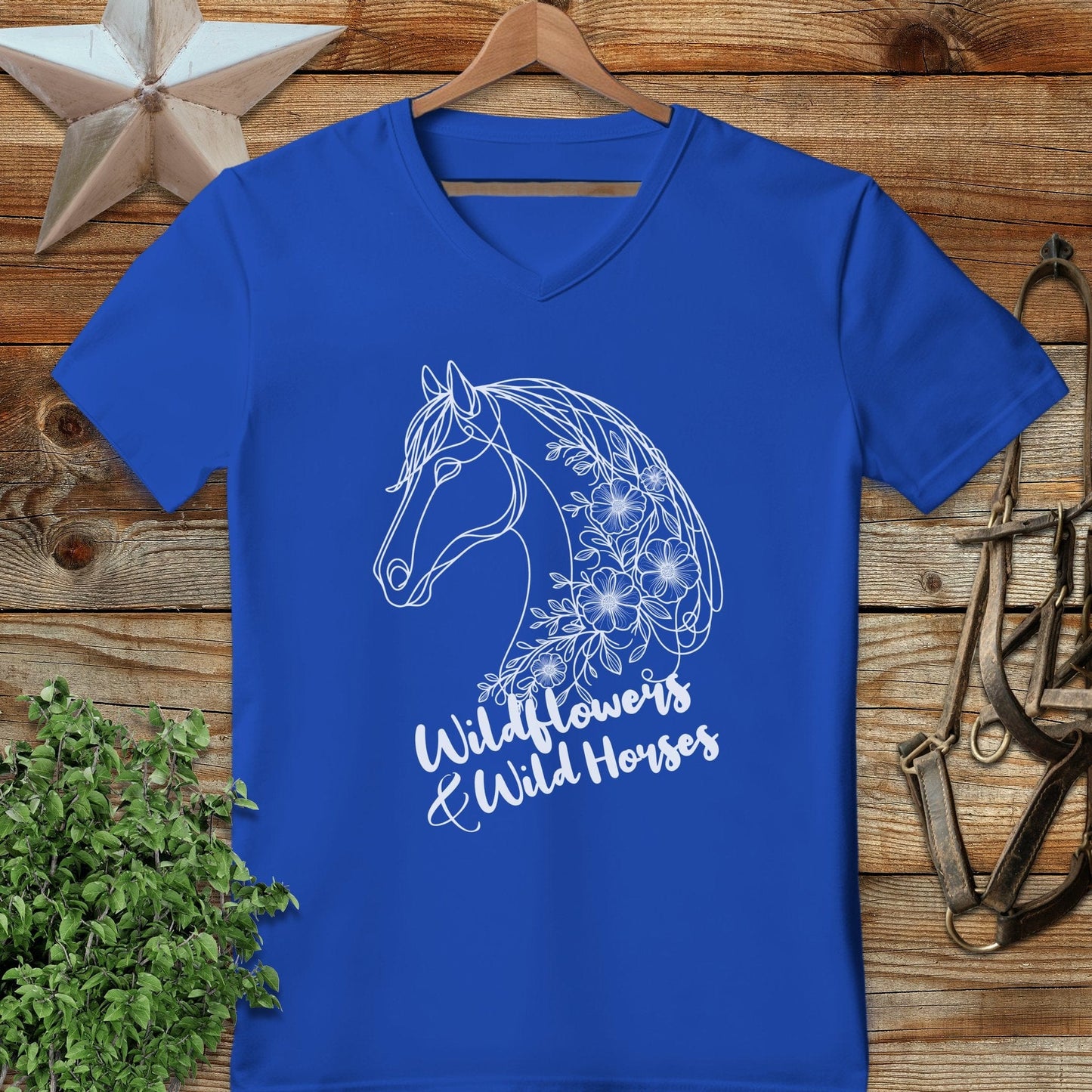 Wildflowers And Wild Horses V-neck