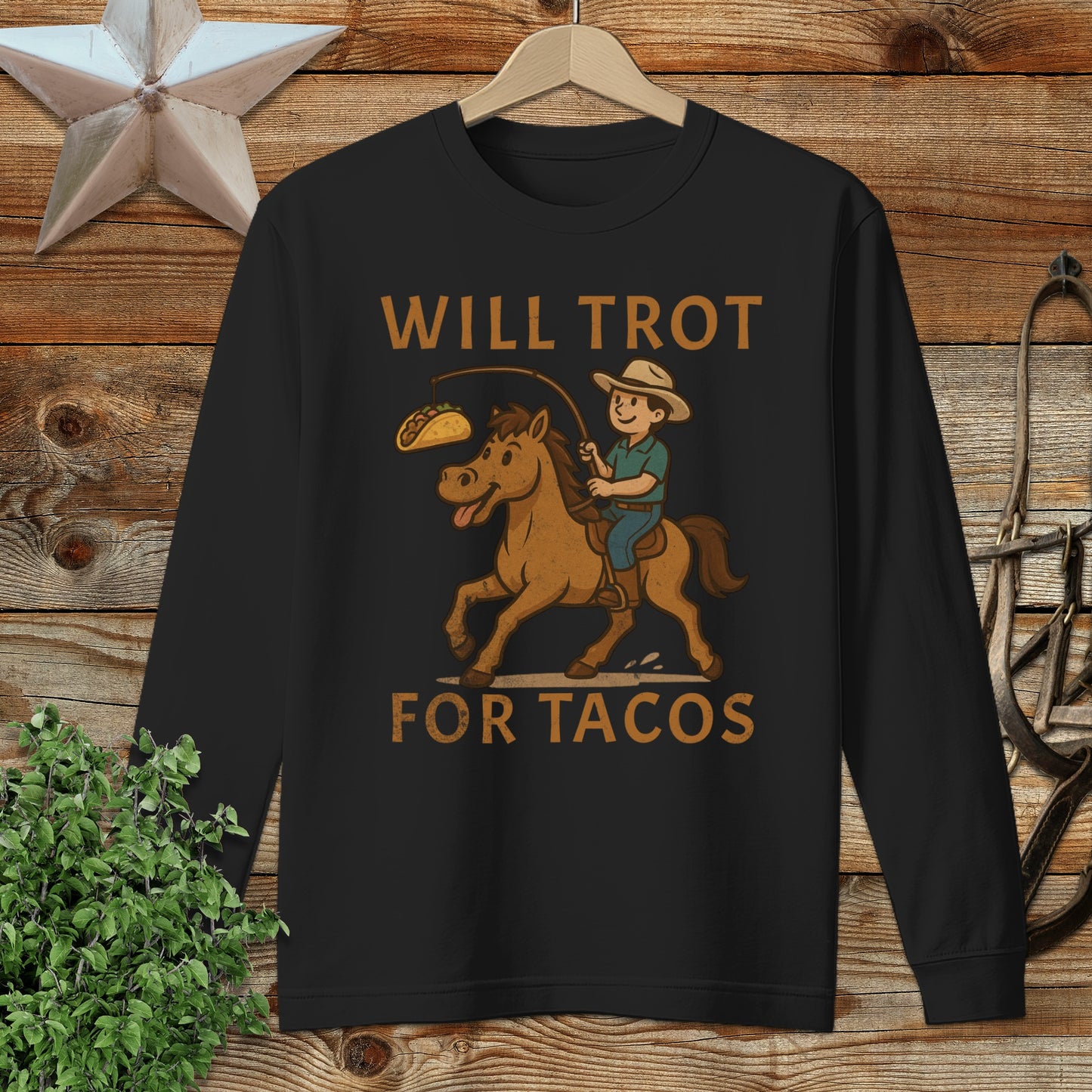 Will Trot for Tacos Long Sleeve Tee