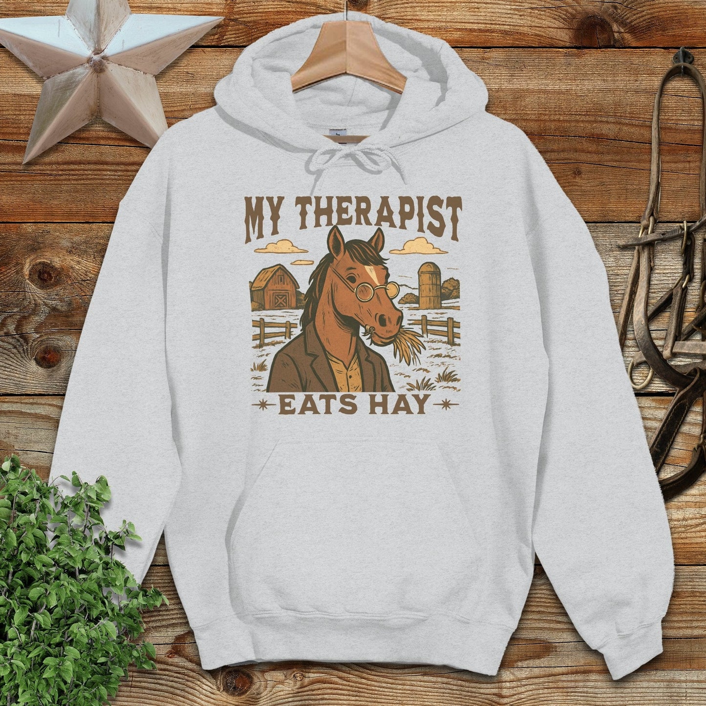 Adult Hoodie Adult Hoodie / Sport Grey / S My Therapist Eats Hay Hoodie