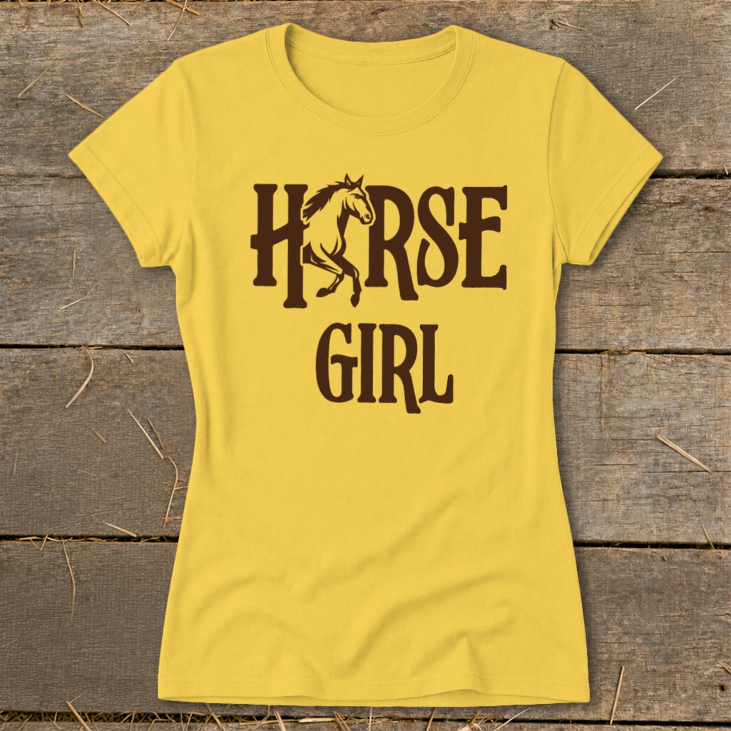 Yellow t-shirt with "HORSE GIRL" text and a horse graphic.
