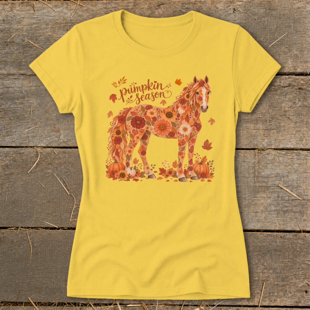 Fall Floral Horse Ladies Tee