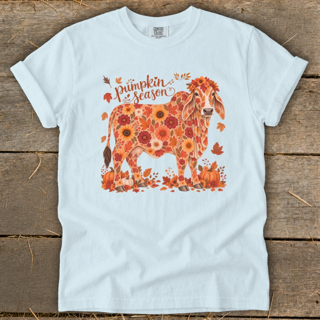 Fall Floral Brahman Cow Signature Tee