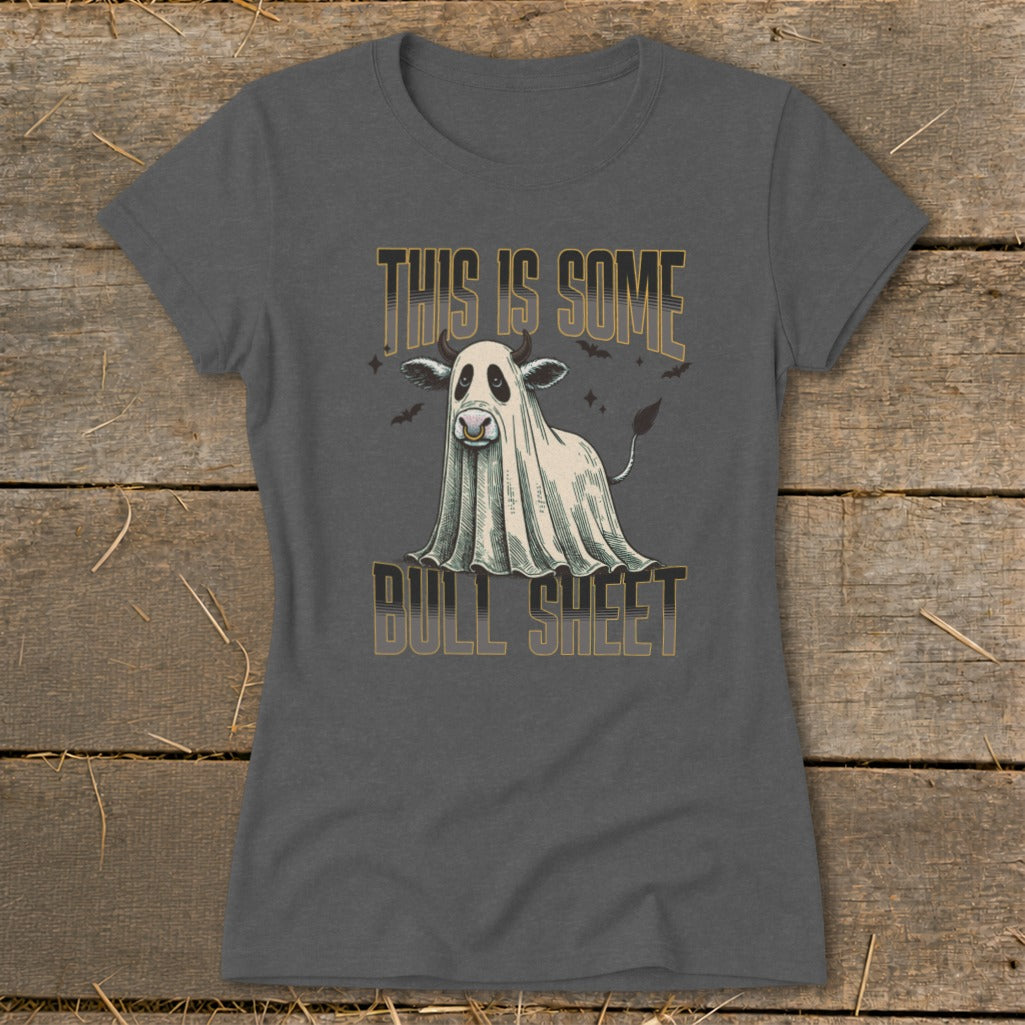 Cow dressed as a ghost with text "THIS IS SOME BULL SHEET".