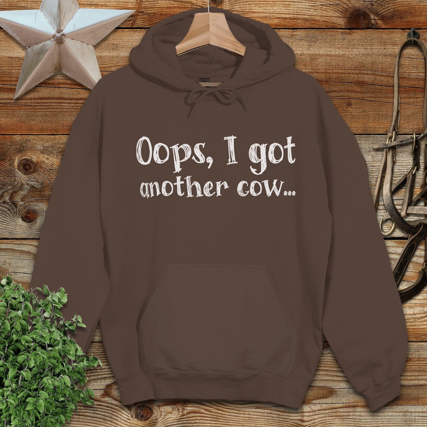 Physical Item Adult Hoodie / S / Dark Chocolate Oops Another Cow Hoodie