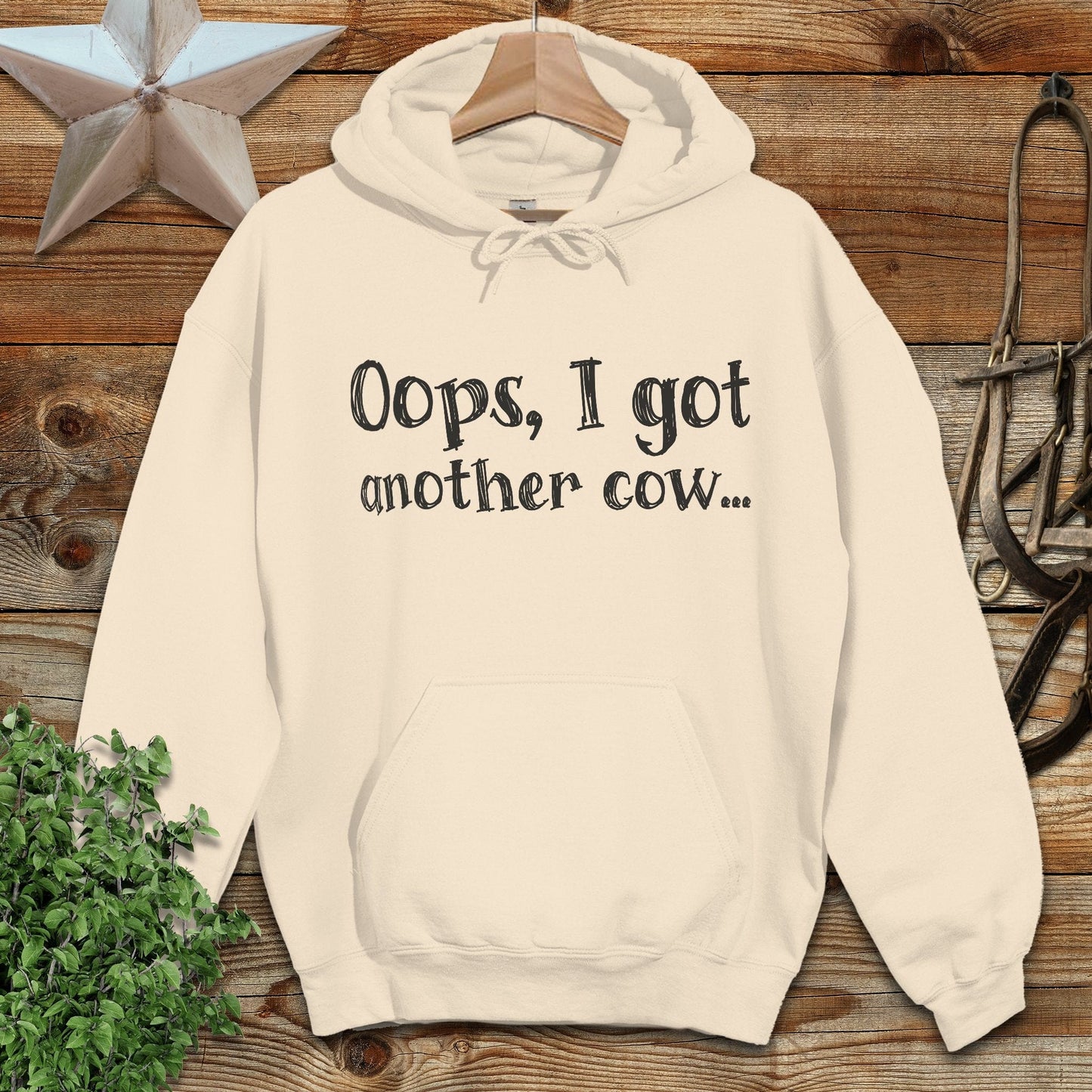 Physical Item Adult Hoodie / S / Sand Oops Another Cow Hoodie