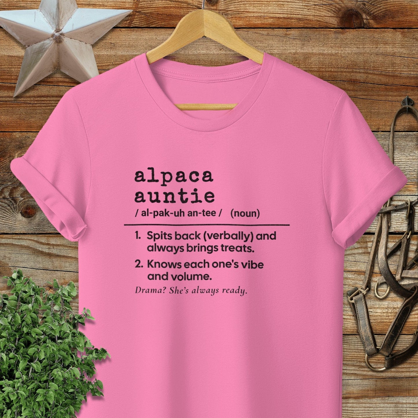 Physical Item Adult T-Shirt / S / Azalea Alpaca Auntie Definition T-shirt