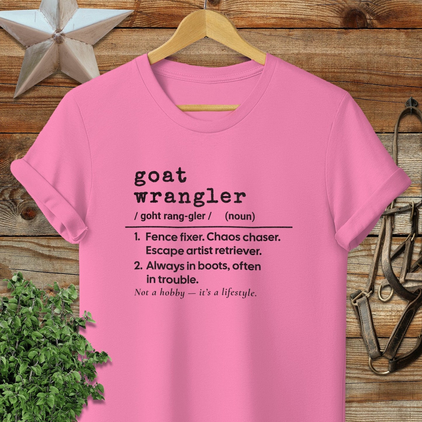 Physical Item Adult T-Shirt / S / Azalea Goat Wrangler Definition T-shirt