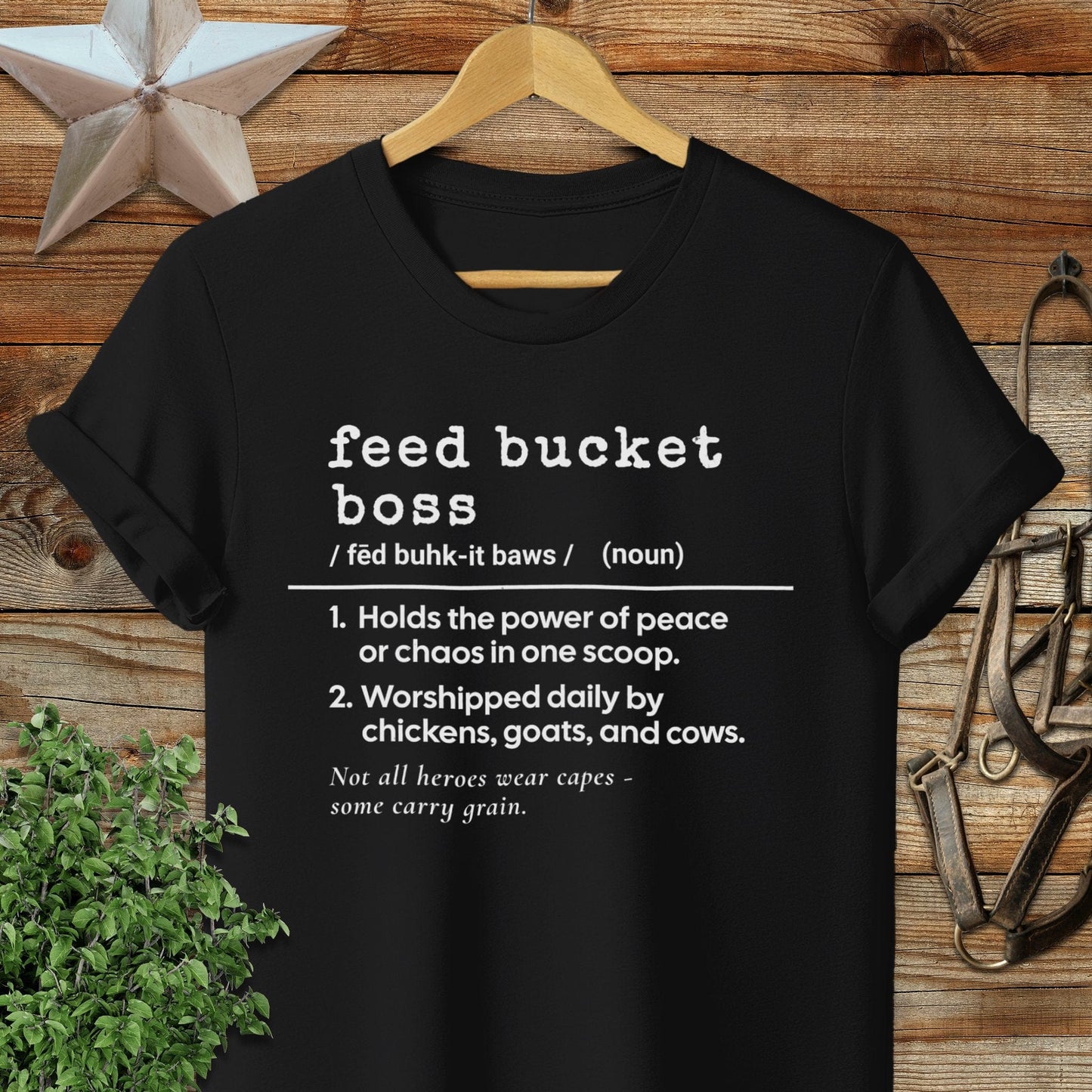 Physical Item Adult T-Shirt / S / Black Feed Bucket Boss Definition T-shirt