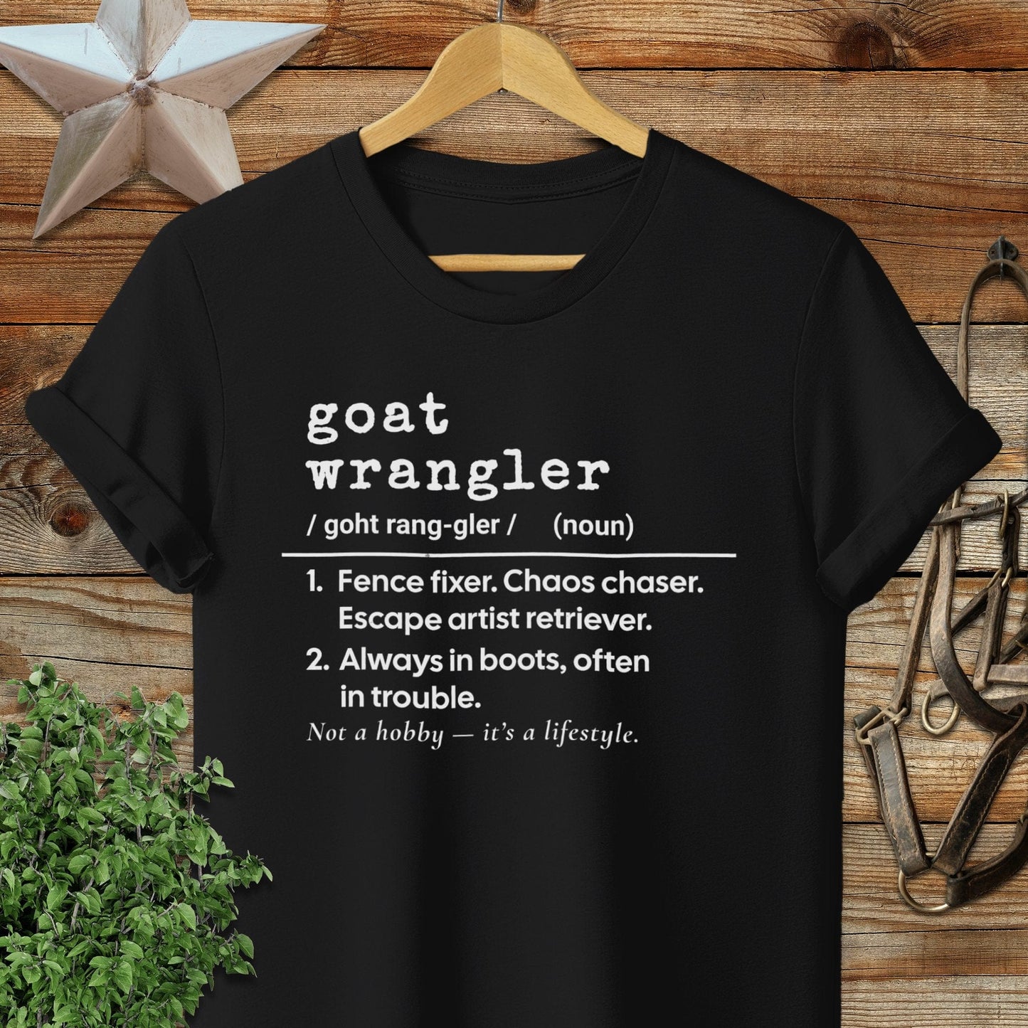 Physical Item Adult T-Shirt / S / Black Goat Wrangler Definition T-shirt
