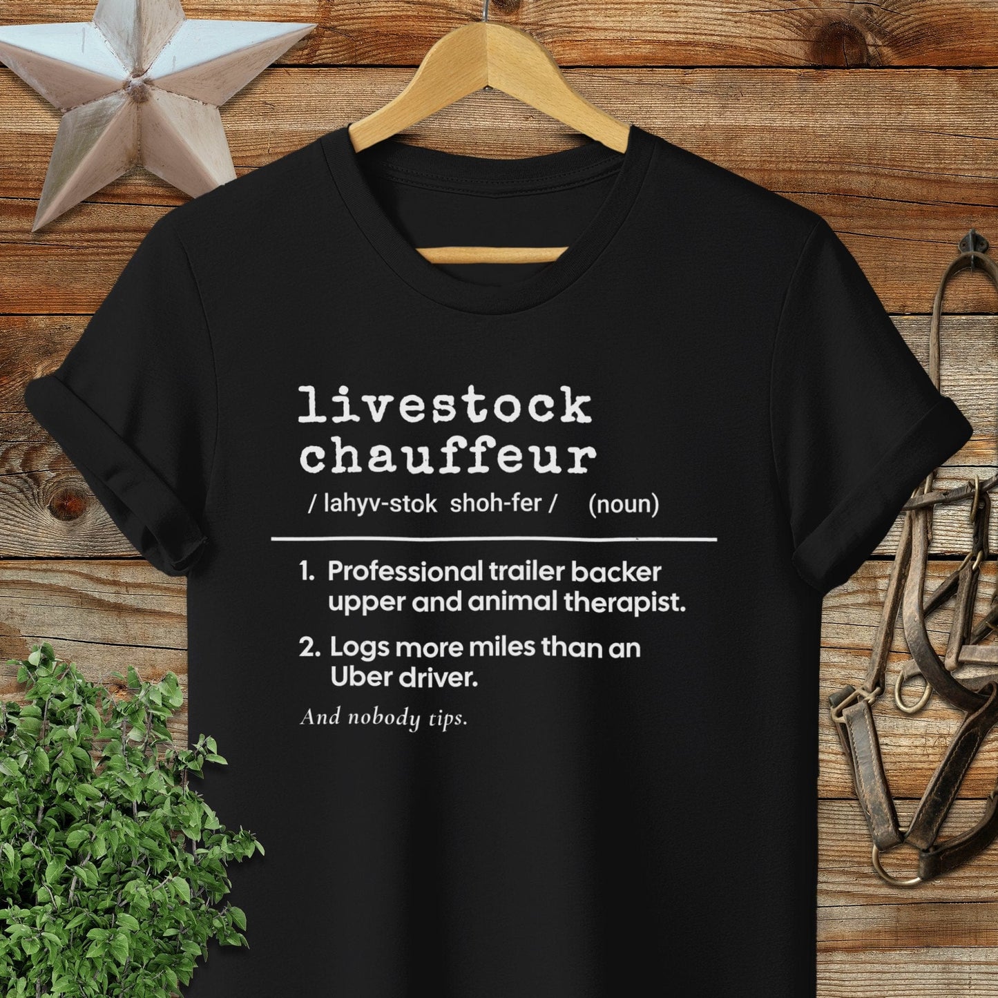 Physical Item Adult T-Shirt / S / Black Livestock Chauffeur Definition T-shirt