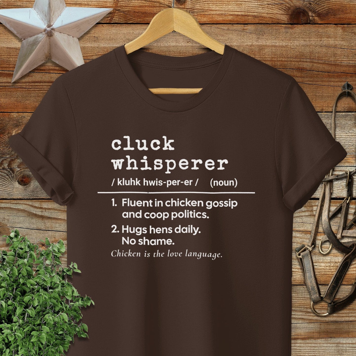 Physical Item Adult T-Shirt / S / Chocolate Cluck Whisperer Definition T-shirt