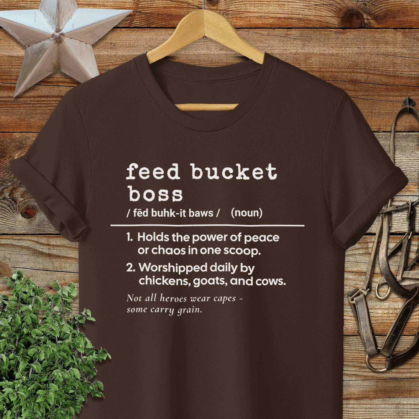 Physical Item Adult T-Shirt / S / Chocolate Feed Bucket Boss Definition T-shirt