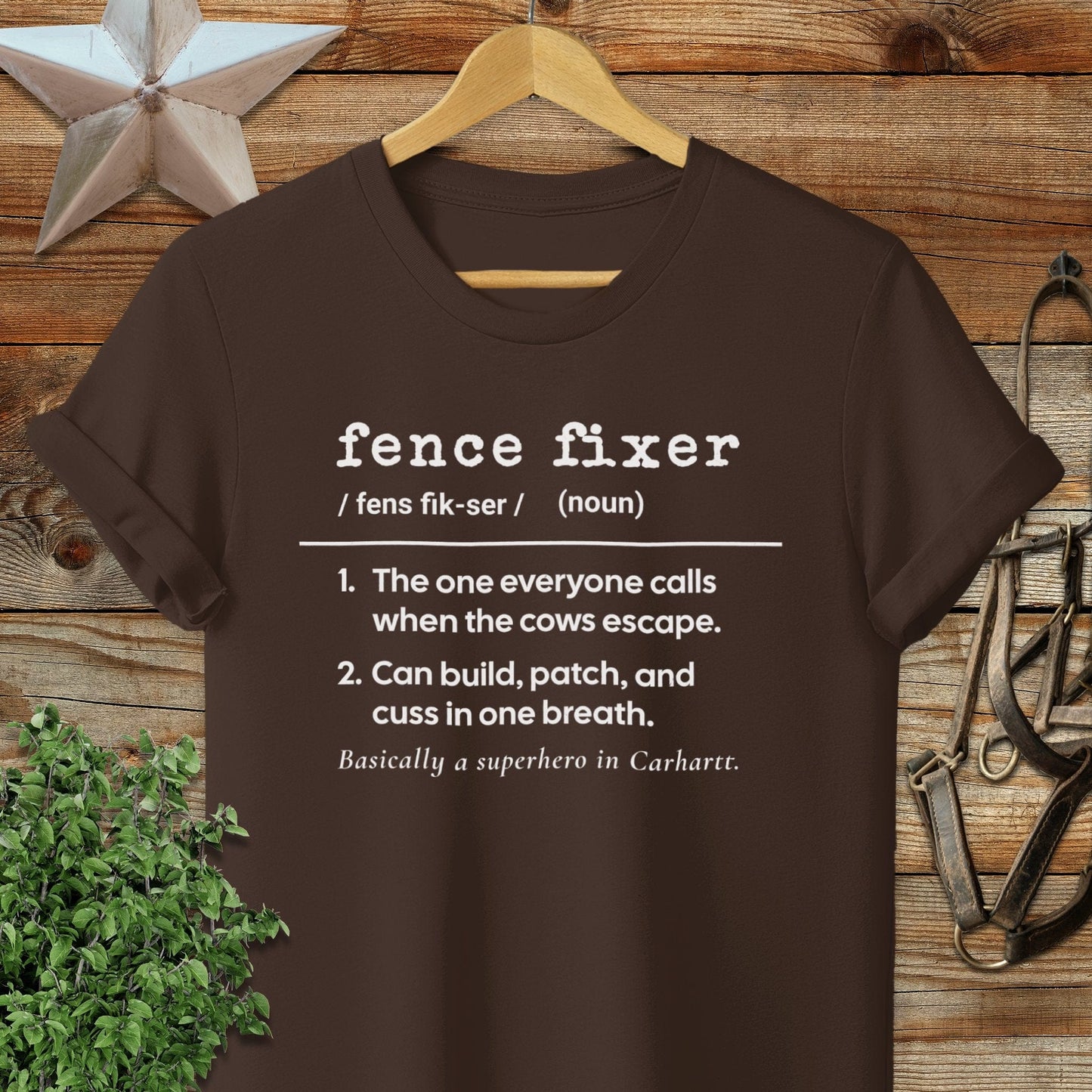 Physical Item Adult T-Shirt / S / Chocolate Fence Fixer Definition T-shirt