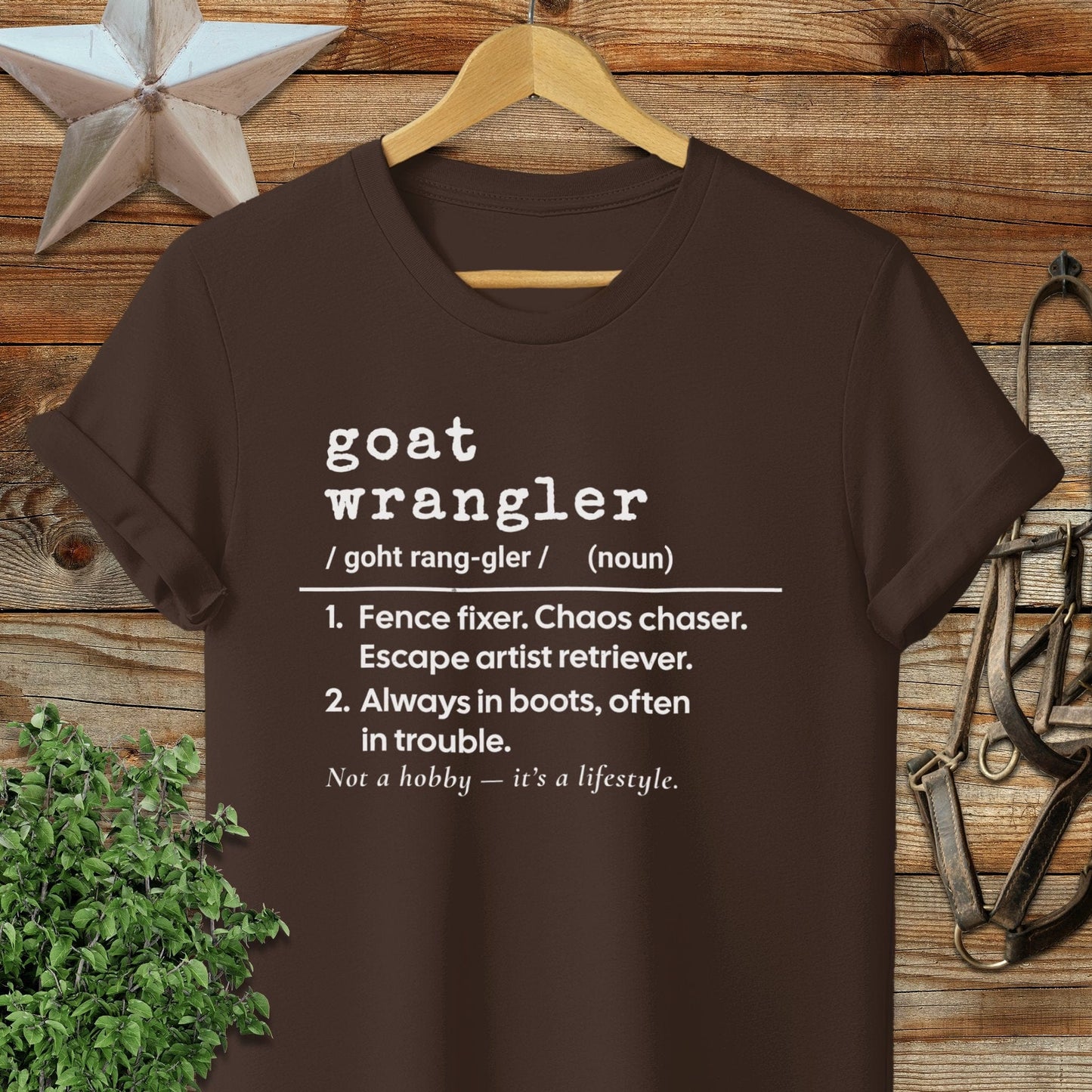 Physical Item Adult T-Shirt / S / Chocolate Goat Wrangler Definition T-shirt