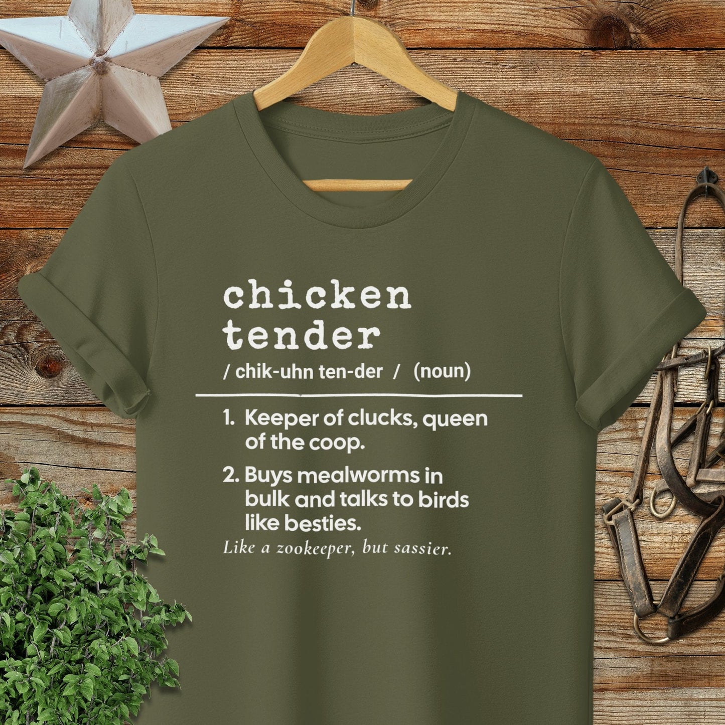 Physical Item Adult T-Shirt / S / Military Green Chicken Tender Definition T-shirt