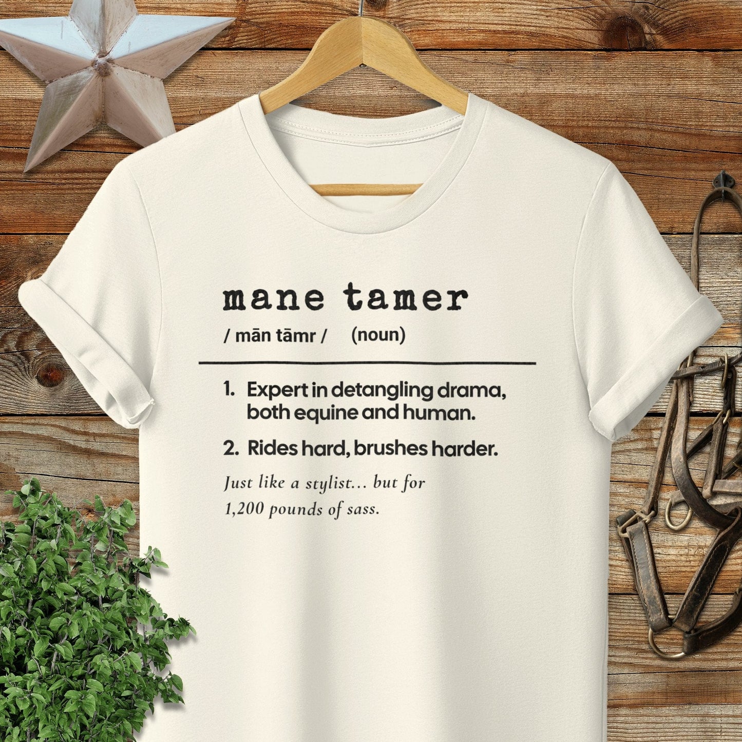 Physical Item Adult T-Shirt / S / Natural Mane Tamer Definition T-shirt