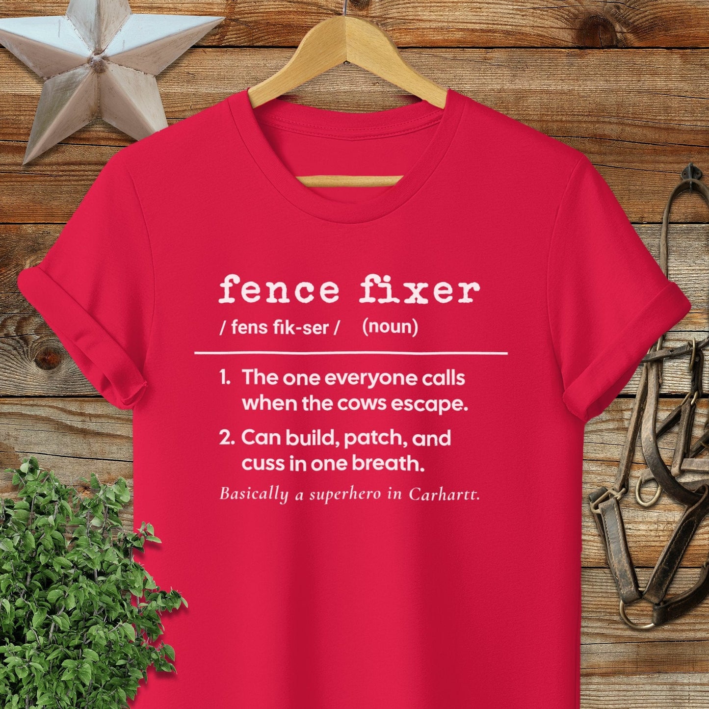 Physical Item Adult T-Shirt / S / Red Fence Fixer Definition T-shirt