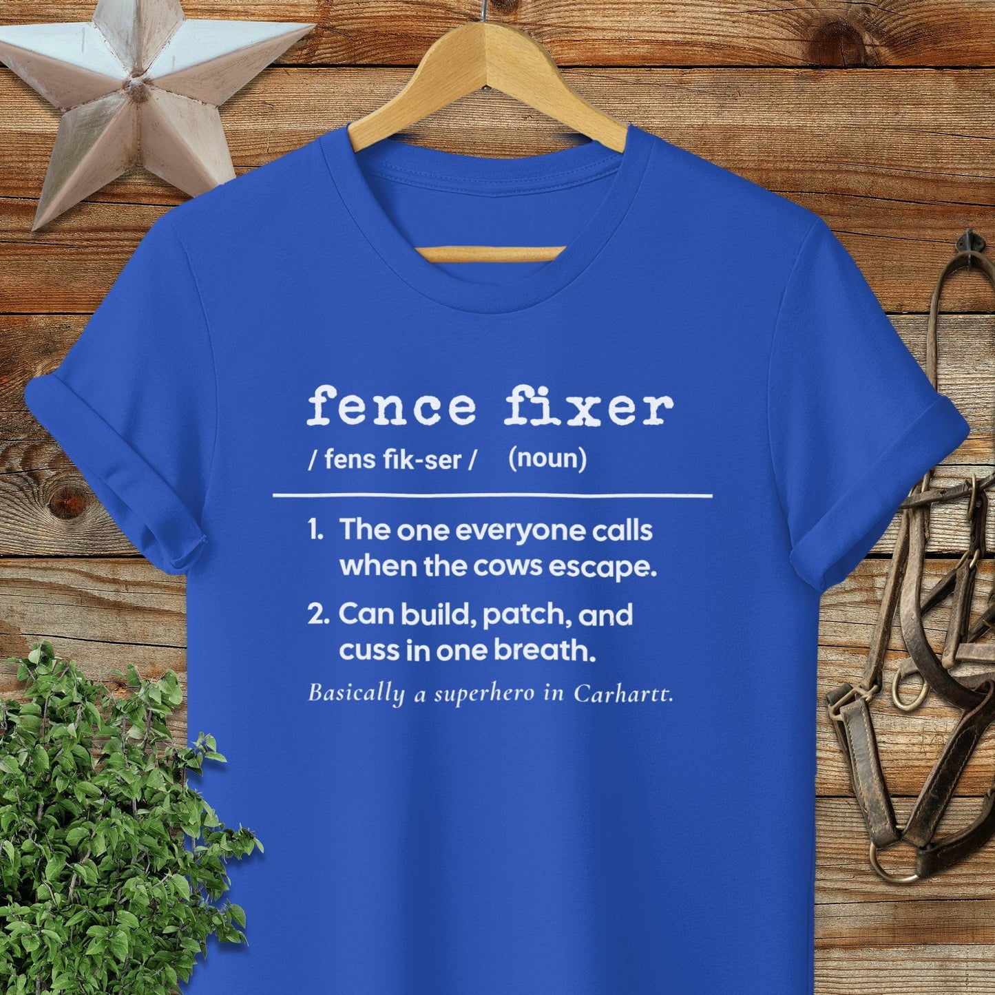 Physical Item Adult T-Shirt / S / Royal Fence Fixer Definition T-shirt