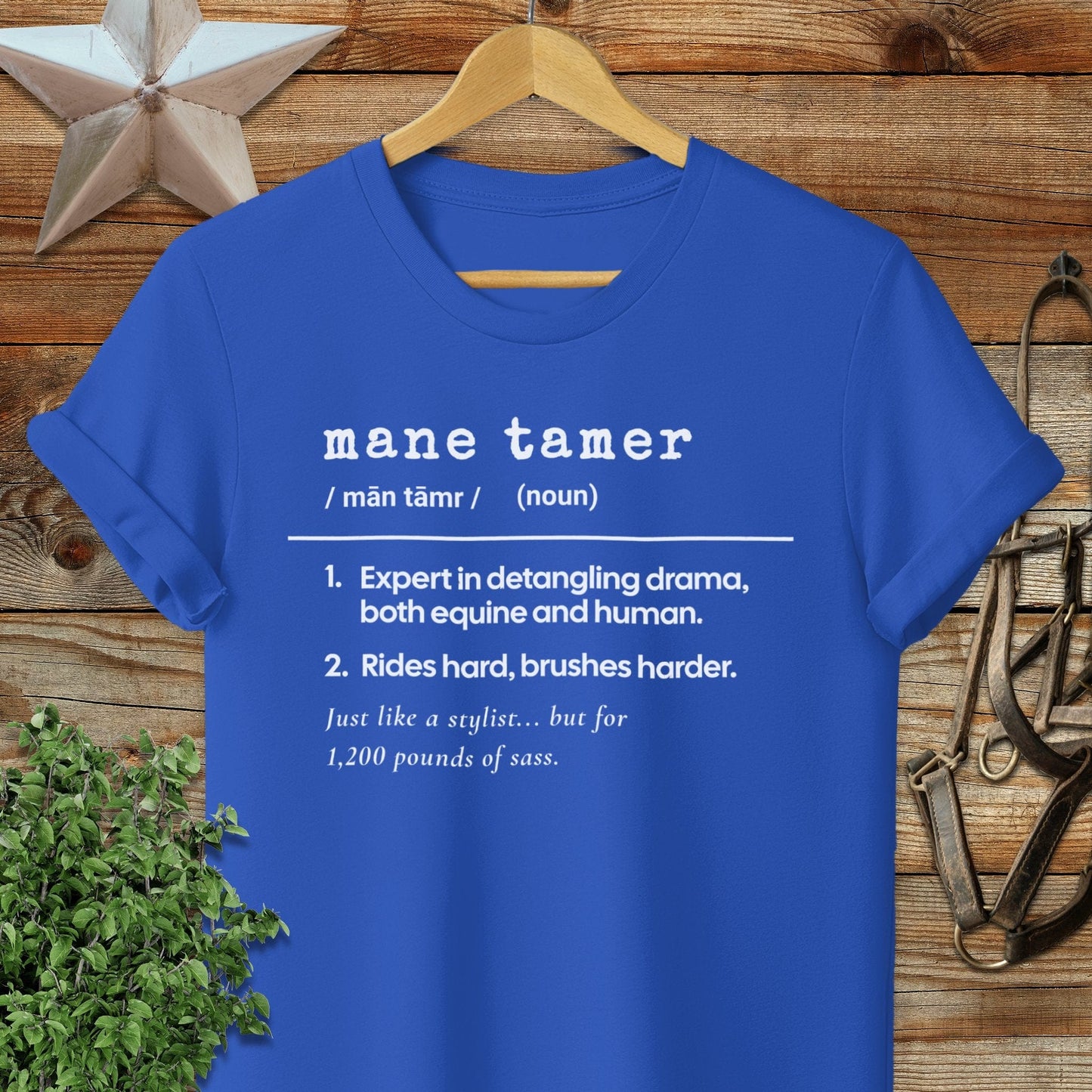 Physical Item Adult T-Shirt / S / Royal Mane Tamer Definition T-shirt