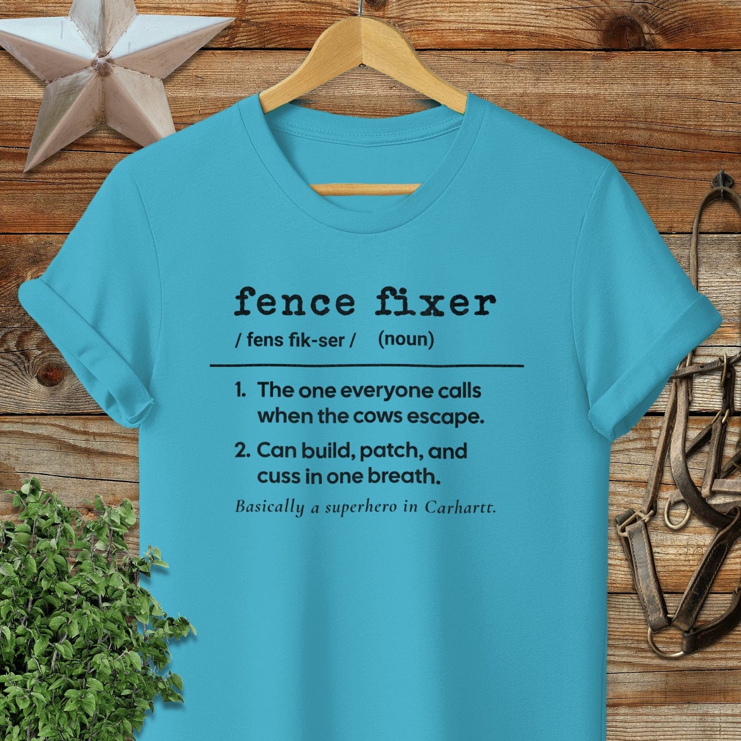 Physical Item Adult T-Shirt / S / Tropical Blue Fence Fixer Definition T-shirt