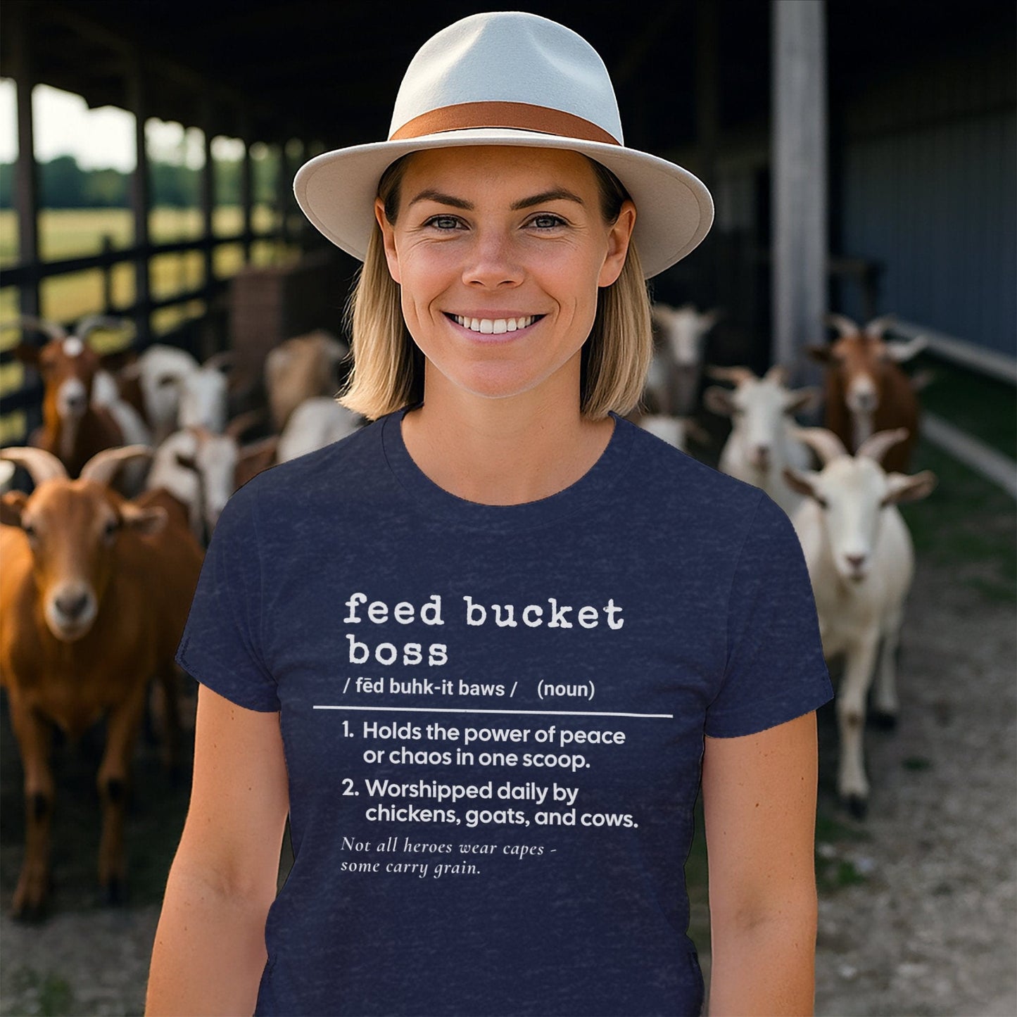 Physical Item Feed Bucket Boss Definition T-shirt