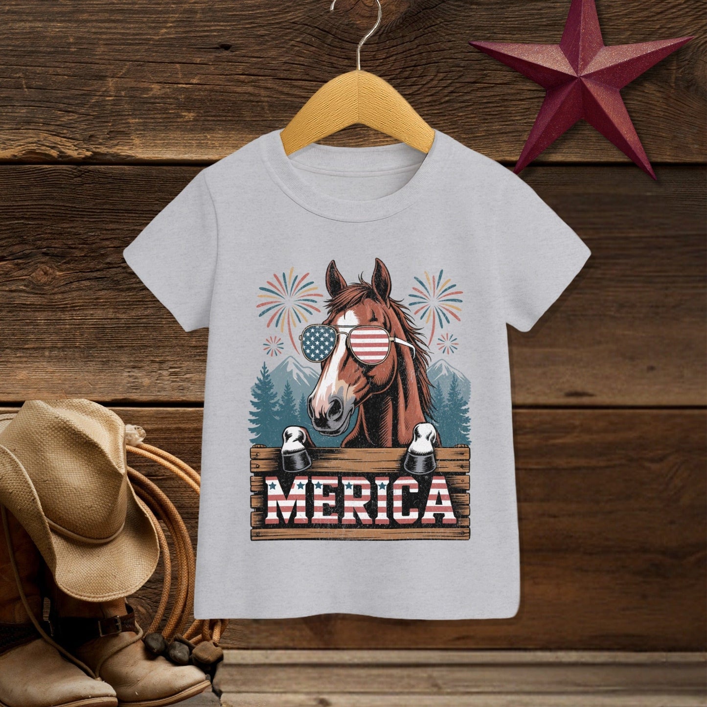 Toddler T-shirt Heather / 2T Merica Horse T-shirt (Toddler)