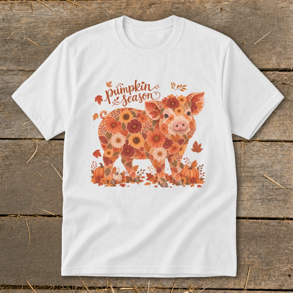 Fall Floral Pig Youth Tee