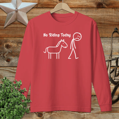 No Riding Today Cute Funny Stick Figure Long Sleeve Product