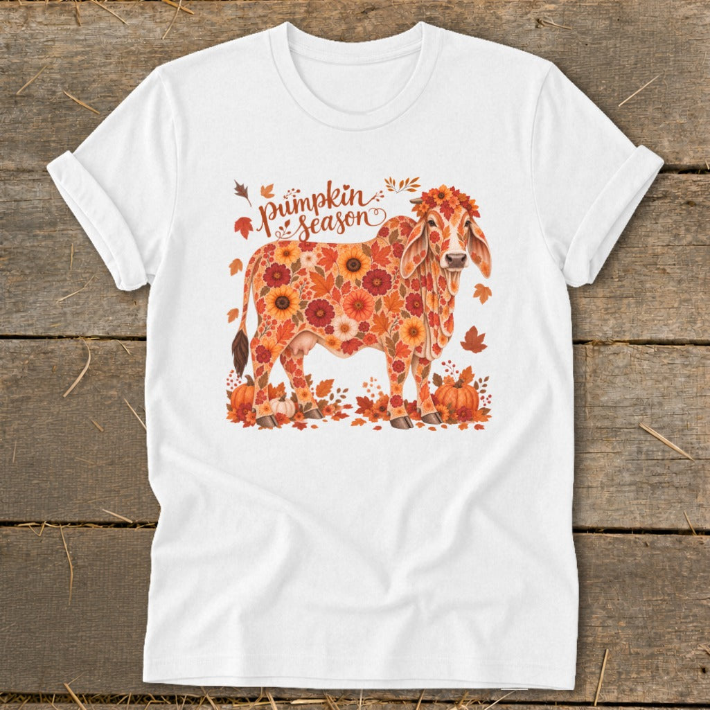 Fall Floral Brahman Cow Softstyle Tee