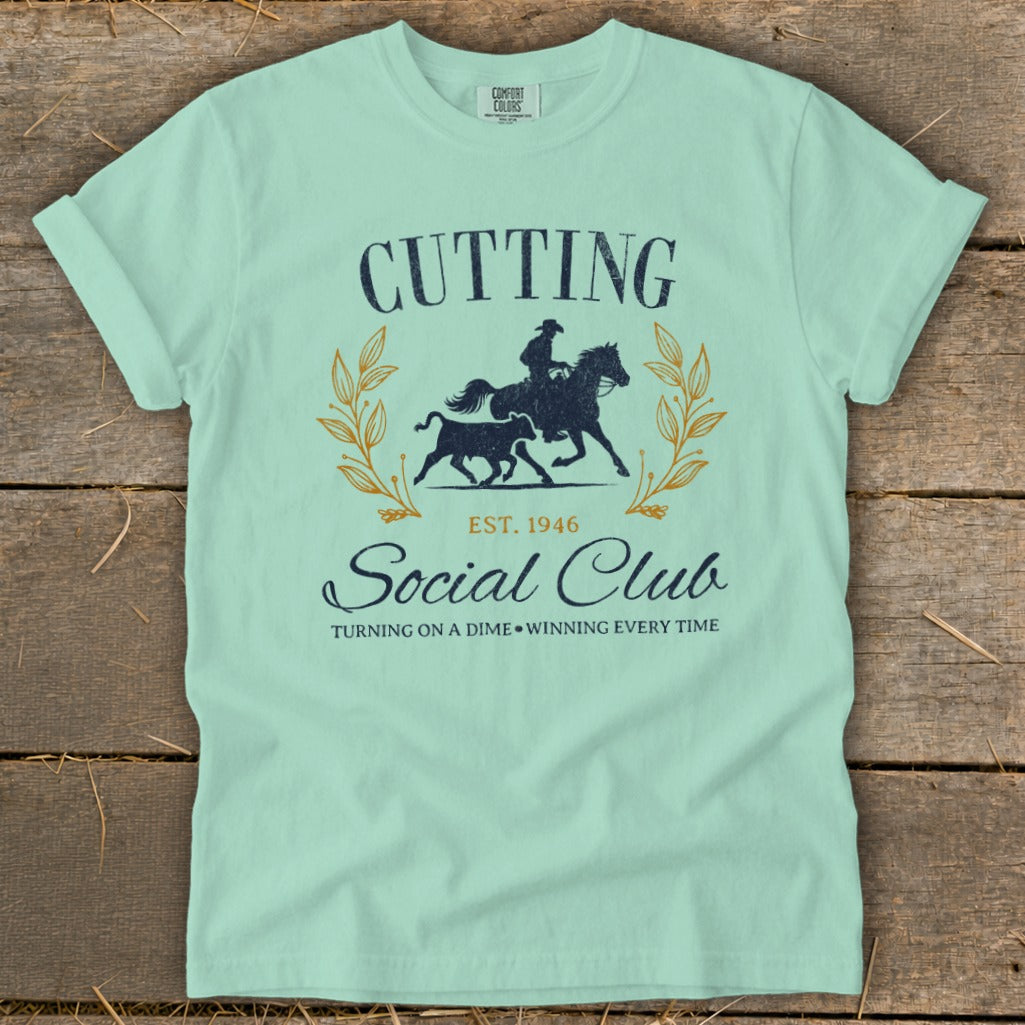 Cutting Social Club t-shirt with horse, bull, and text.