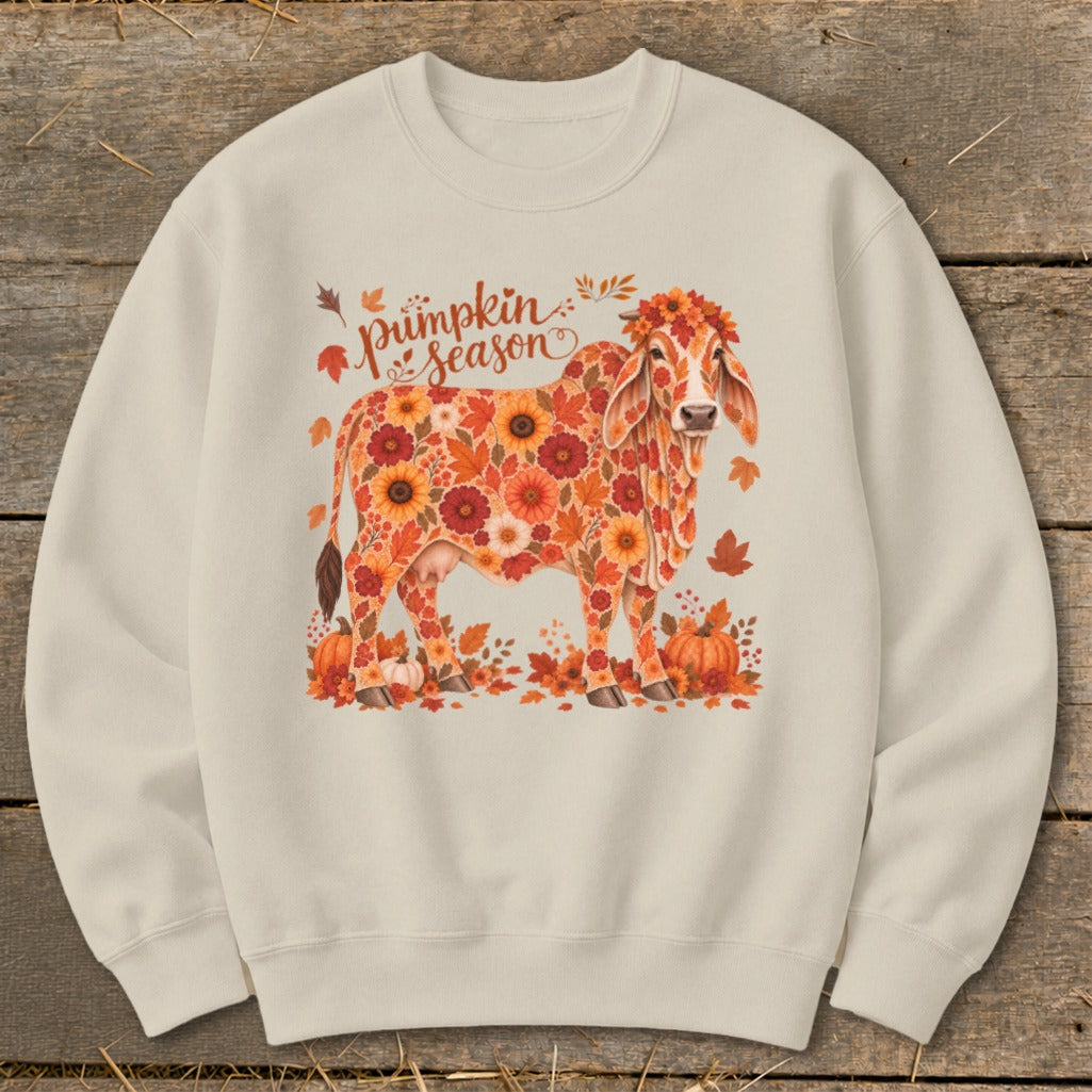 Fall Floral Brahman Cow Sweatshirt