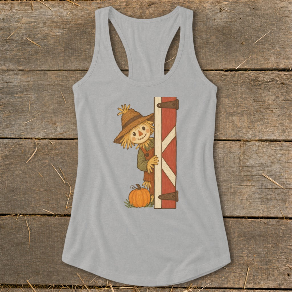 Peeking Scarecrow Racerback Tank