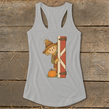 Peeking Scarecrow Racerback Tank