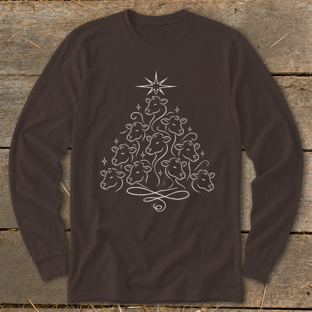 Elegant Cow Tree Long Sleeve Tee