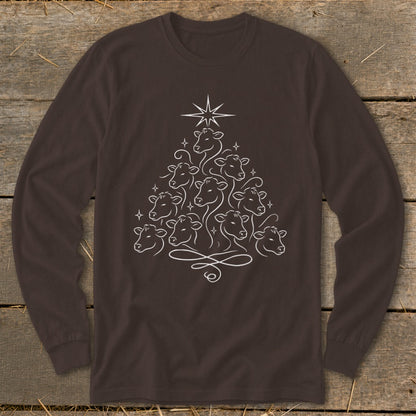Elegant Cow Tree Long Sleeve Tee