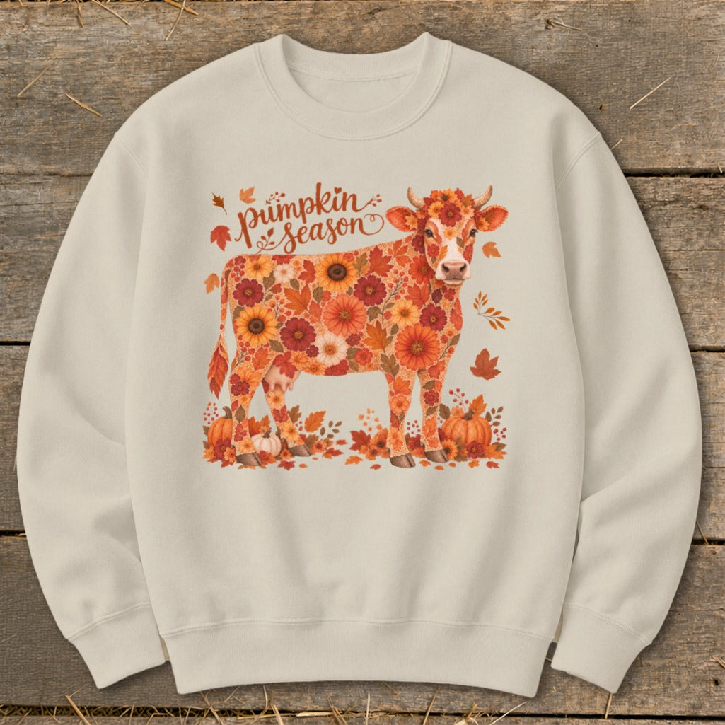 Fall Floral Cow Sweatshirt