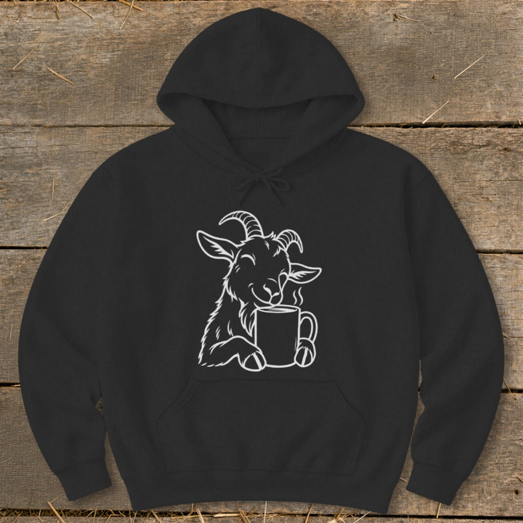 Morning Coffee Goat Hoodie